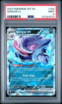 2024 POKEMON TEF EN-TEMPORAL FORCES #104 GENGAR EX PSA 9 - Image 1