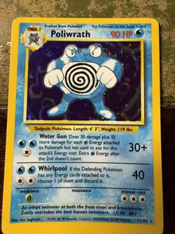 Poliwrath Holo Pokemon Card 13/102 Base Set Rare - Image 1