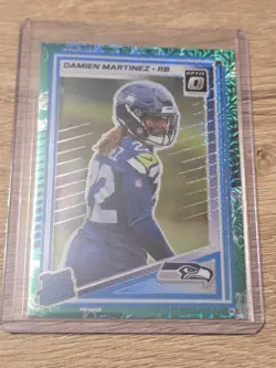 2025 Donruss Optic Damien Martinez Rated Rookie Dragon Prizm #/24 Seahawks - Image 1