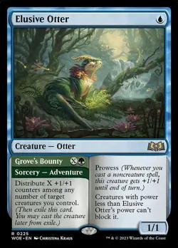 1x Elusive Otter // Grove's Bounty NM Eng MTG - Wilds of Eldraine - Image 1