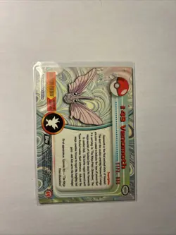 1999 Pokemon Topps Venomoth #49 TV Animation Edition Black - Holo Foil Card - Image 2