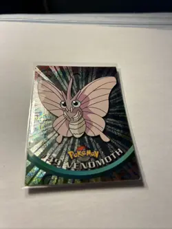 1999 Pokemon Topps Venomoth #49 TV Animation Edition Black - Holo Foil Card - Image 4