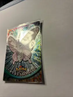 1999 Pokemon Topps Venomoth #49 TV Animation Edition Black - Holo Foil Card - Image 5