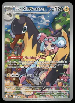 Pokemon Cards Iono's Kilowattrel 163/159 Journey Together Illustration Rare NM - Image 1