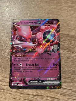 Pokemon Team Rocket's Mewtwo ex 081/182 Destined Rivals Holo Double Rare - NM - Image 1