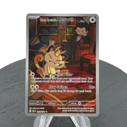 Team Rocket's Meowth 203/182 Destined Rivals Illustration Rare Pokemon TCG NM - Image 1