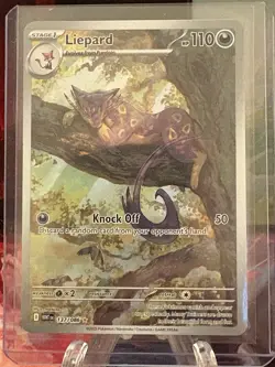 2025 Pokemon Scarlet & Violet Black Bolt RARE Illustration #137 Liepard HOLO IR - Image 1
