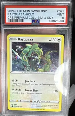 PSA 9 2024 Pokemon SWSH029 Rayquaza Black Star Promo Holo Double Swirl🌀🌀 - Image 1