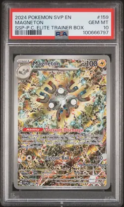 2024 POKEMON SVP EN-SV BLACK STAR PROMO Pokemon Center #159 MAGNETON PSA 10 - Image 1