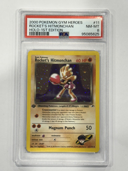 2000 Pokemon Gym Heroes 1st Edition - Rocket's Hitmonchan Holo #11 PSA 8 NM-MT - Image 1