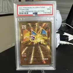 2021 Pokemon Celebrations 25th ANNIVERSARY Charizard Gold Metal #4 PSA 9 MINT - Image 1
