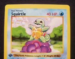 1999 Pokemon Base Set Shadowless 1st Edition Squirtle Mint-Near Mint+ UNUSED! - Image 2