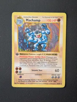 Pokemon Machamp 1st Edition Shadowless Base Set Holo 8/102 – Vintage WOTC - Image 1