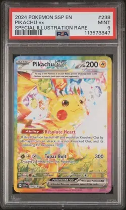 Pikachu Ex 238/191 Surging Sparks SPECIAL ILLUSTRATION RARE Pokemon TCG PSA 9 - Image 1