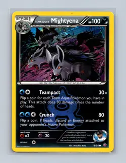Team Aqua's Mightyena 18/34 Common Double Crisis Pokemon Lightly Played - Image 1
