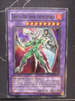 Yugioh Elemental Hero Shining Phoenix Enforcer DP05-EN013 Super Rare 1st Ed LP - Image 1
