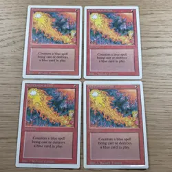 RED ELEMENTAL BLAST X4 MAGIC THE GATHERING REVISED VINTAGE MTG TRADING CARD #198 - Image 1
