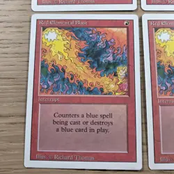 RED ELEMENTAL BLAST X4 MAGIC THE GATHERING REVISED VINTAGE MTG TRADING CARD #198 - Image 3