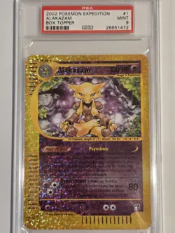 2002 POKEMON EXPEDITION ALAKAZAM BOX TOPPER OVERSIZE CARD #1 PSA GRADED 9 - Image 2