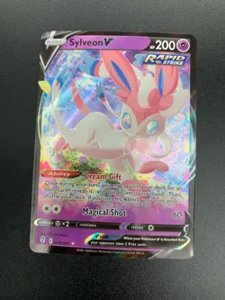 Sylveon V 074/203 ULTRA RARE SWSH Evolving Skies Pokemon Card NM Holo 2021 - Image 1