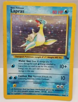 Lapras 10/62 Holo | Pokemon Fossil Set 1999 Vintage Card LP Played With - Image 1