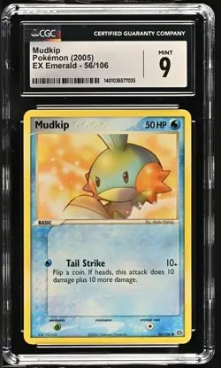 CGC 9 Mudkip 56/106 EX Emerald 2005 Pokemon Card - Image 1