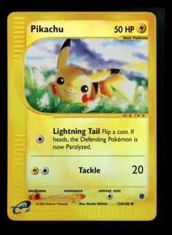 Pikachu 124/165 Expedition 2002 Reverse Holo Pokemon Card TCG - Image 1