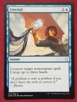 Magic The Gathering DOMINARIA UNWIND blue card MTG - Image 1