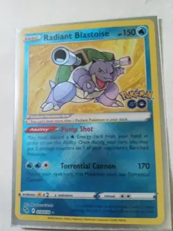 Pokemon TCG Radiant Blastoise Pokemon GO 018/078 Holo Radiant Rare - Image 1