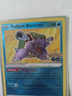 Pokemon TCG Radiant Blastoise Pokemon GO 018/078 Holo Radiant Rare - Image 3