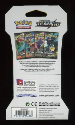 4x POKEMON Sun & Moon TEAM UP Sleeved Booster Packs COMPLETE Art Set MINT - Image 3