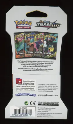 4x POKEMON Sun & Moon TEAM UP Sleeved Booster Packs COMPLETE Art Set MINT - Image 5