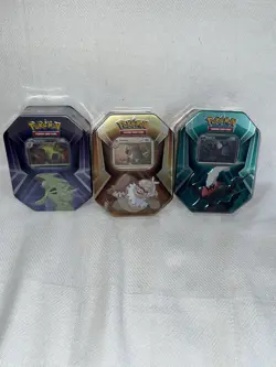 🔥 3 POKEMON CARDS TINS TYRANITAR SLAKING DARKRAI FACTORY SEALED NEW - Image 1