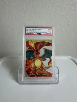 PSA 9 2000 Topps Pokemon T.V. ANIMATION CHARIZARD CLEAR CARDS PC3 MINT Card - Image 2