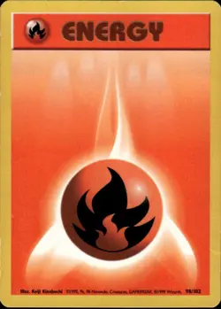 Fire Energy Common Base Set 098/102 Basic Energy Normal Pokemon Card - Image 1