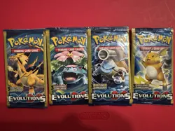 2016 POKEMON XY EVOLUTIONS 3 Card Mini Booster Packs Complete Pack Art Set All 4 - Image 3