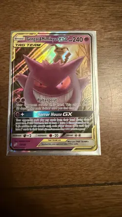 PSA 9 2019 Pokemon Sun and Moon Team Up Gengar Mimikyu GX Card 53/181 - Image 1