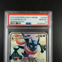 PSA 10 Greninja GX SV56/SV94 Pokemon Hidden Fates Full Art Holo Card - Image 2