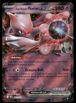 Pokemon Cards Team Rocket's Mewtwo ex 081/182 Destined Rivals Double Rare NM - Image 1