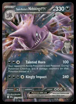 Pokemon Cards Team Rocket's Nidoking ex 119/182 Destined Rivals Double Rare NM - Image 1
