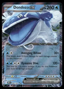 Pokemon Cards Dondozo ex 066/182 Destined Rivals Double Rare NM *3 - Image 1