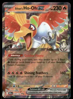 Pokemon Cards Ethan's Ho-Oh ex 039/182 Destined Rivals Double Rare NM *6 - Image 1