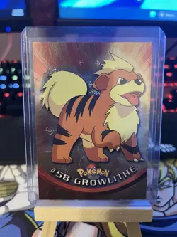 Topps Pokemon TV Animation Edition Growlithe Holo Foil Black Logo - Image 1