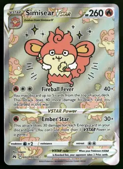 Simisear VSTAR GG37/GG70 Crown Zenith: Galarian Gallery Pokemon TCG - Image 1