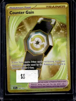 Counter Gain 249/191 Sv08: Surging Sparks Holo Gold Triple Rare NM/LP+ POKEMON - Image 2
