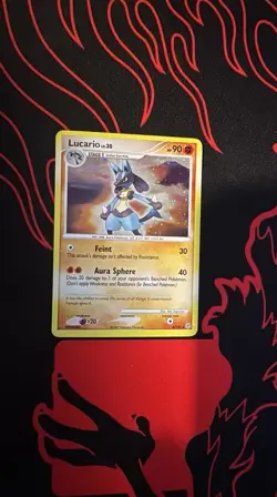 Pokemon TCG Lucario Diamond & Pearl #6/130 Holo Rare LP - Image 1