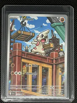 Pokemon TCG Timburr 125/086 SV: Black Bolt Scarlet & Violet Illustration Rare NM - Image 2
