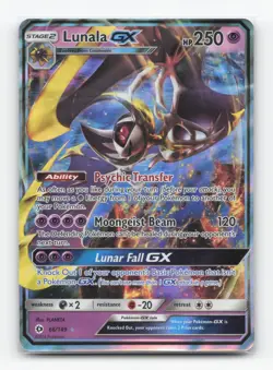 Pokemon TCG - Lunala GX 66/149 Near Mint Holo Ultra Rare SM Base Set - Image 1