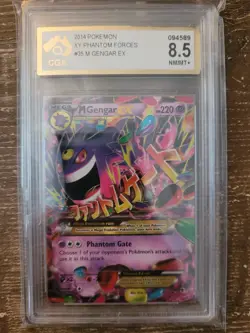 2014 POKEMON XY PHANTOM FORCES #35 M GENGAR EX CGA 8.5 - Image 1