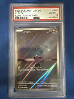 Pokemon TCG Cleffa Sv03: Obsidian Flames Holo Illustration Rare 202/197 PSA 10 - Image 1